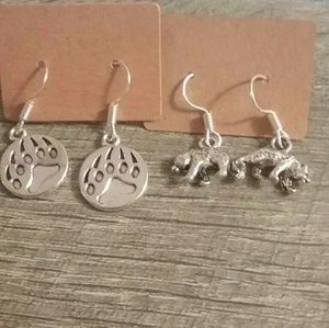 Bear and Bear Claw Earring Set